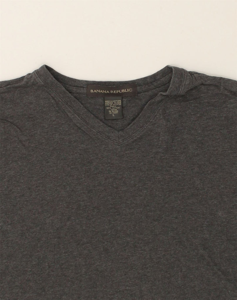 BANANA REPUBLIC Mens T-Shirt Top Large Grey Cotton | Vintage Banana Republic | Thrift | Second-Hand Banana Republic | Used Clothing | Messina Hembry 