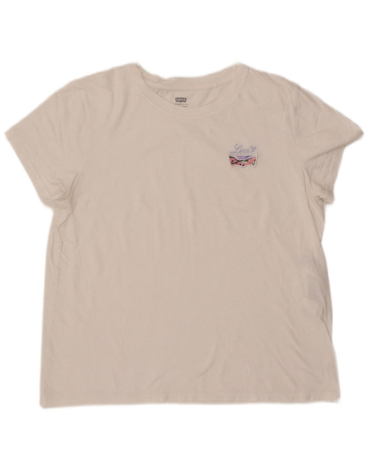 LEVI'S Womens T-Shirt Top UK 14 Large White Cotton