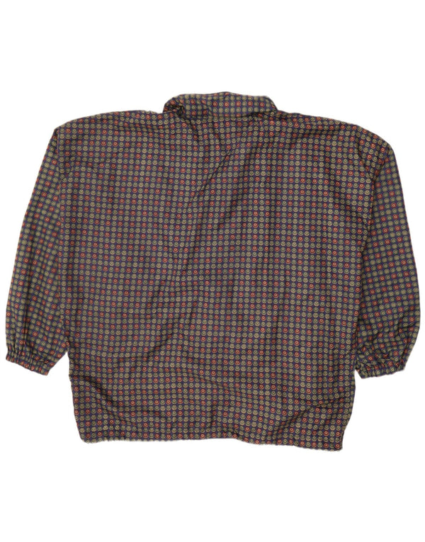 VINTAGE Mens Oversized Bomber Jacket UK 40 Large Blue Polka Dot