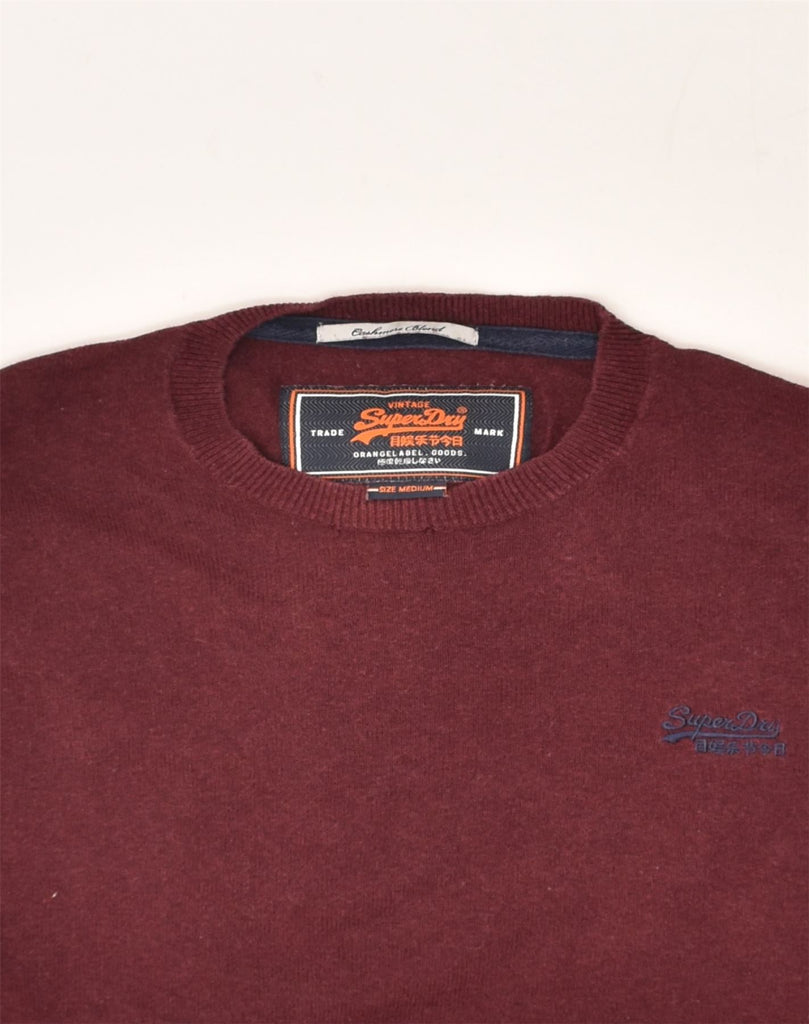 SUPERDRY Mens Crew Neck Jumper Sweater Medium Maroon Cotton | Vintage Superdry | Thrift | Second-Hand Superdry | Used Clothing | Messina Hembry 