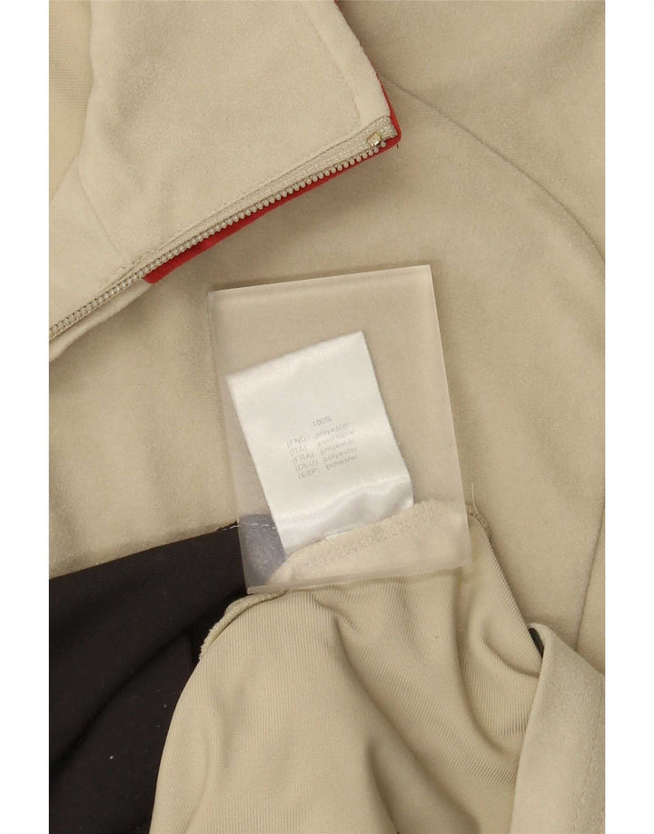 LOTTO Womens Oversized Tracksuit Top Jacket UK 10 Small Beige Colourblock