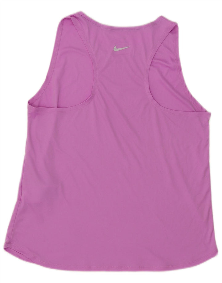 Nike Womens Running Graphic Vest Top UK 14 Medium Pink Polyester Sports