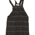 Jack Wills Womens Dungaree Dress UK 8 Small Green Plaid Polyester