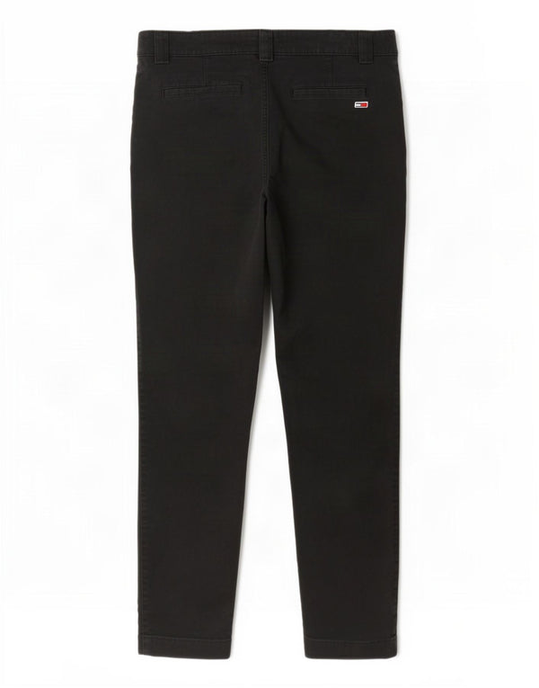 Tommy Hilfiger Womens Slim Chino Trousers W31 L30 Black Cotton