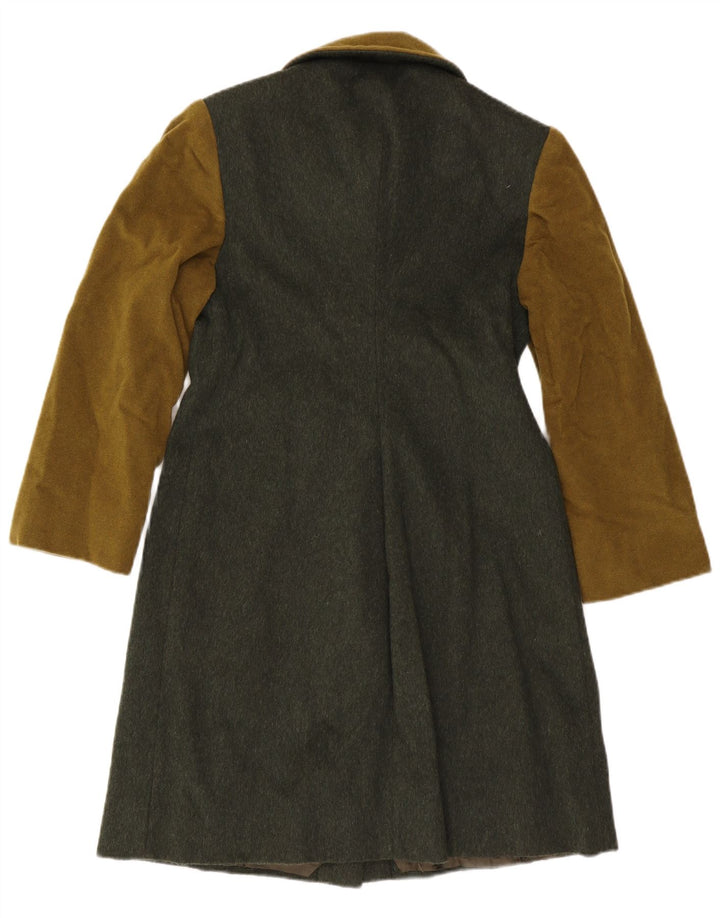 Vintage Womens Overcoat UK 10 Small Green Colourblock