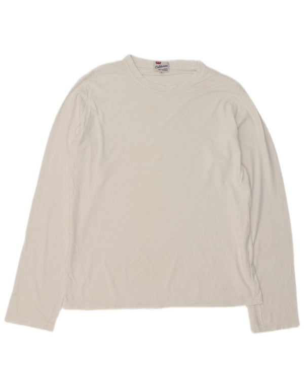 LEVI'S Mens Top Long Sleeve Large White Cotton