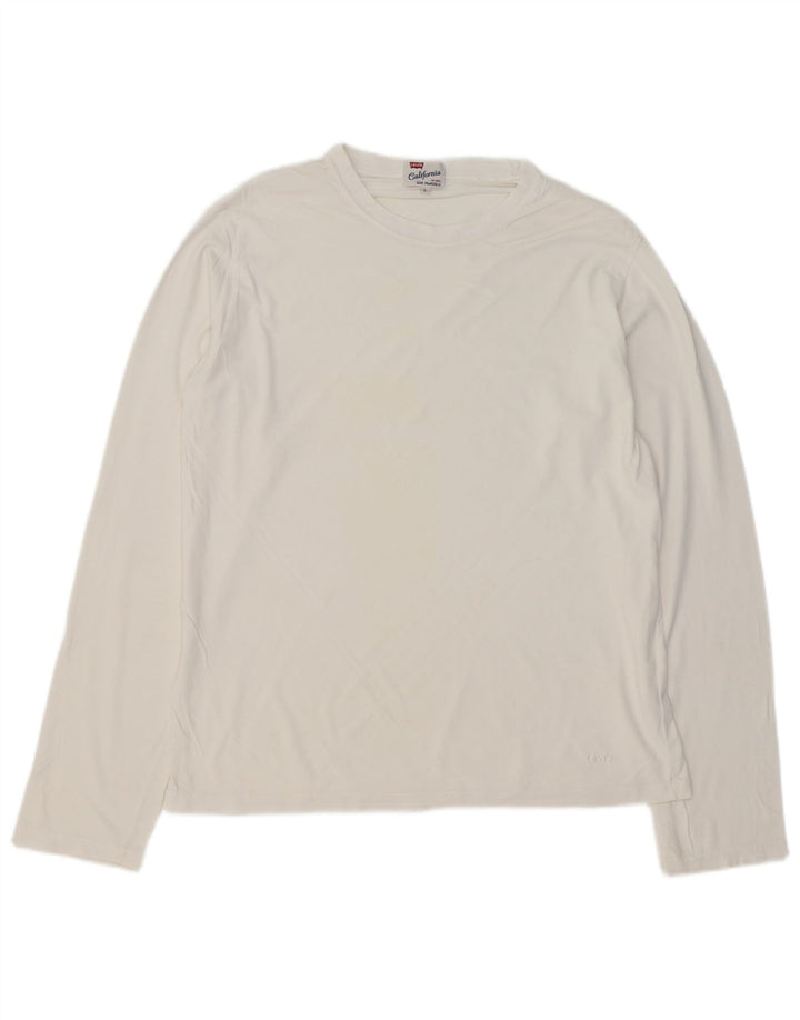 LEVI'S Mens Top Long Sleeve Large White Cotton