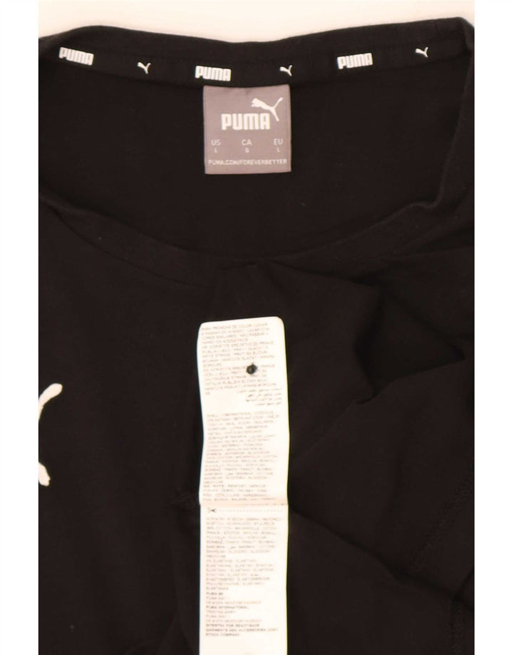 Puma Mens T-Shirt Top Large Black Cotton
