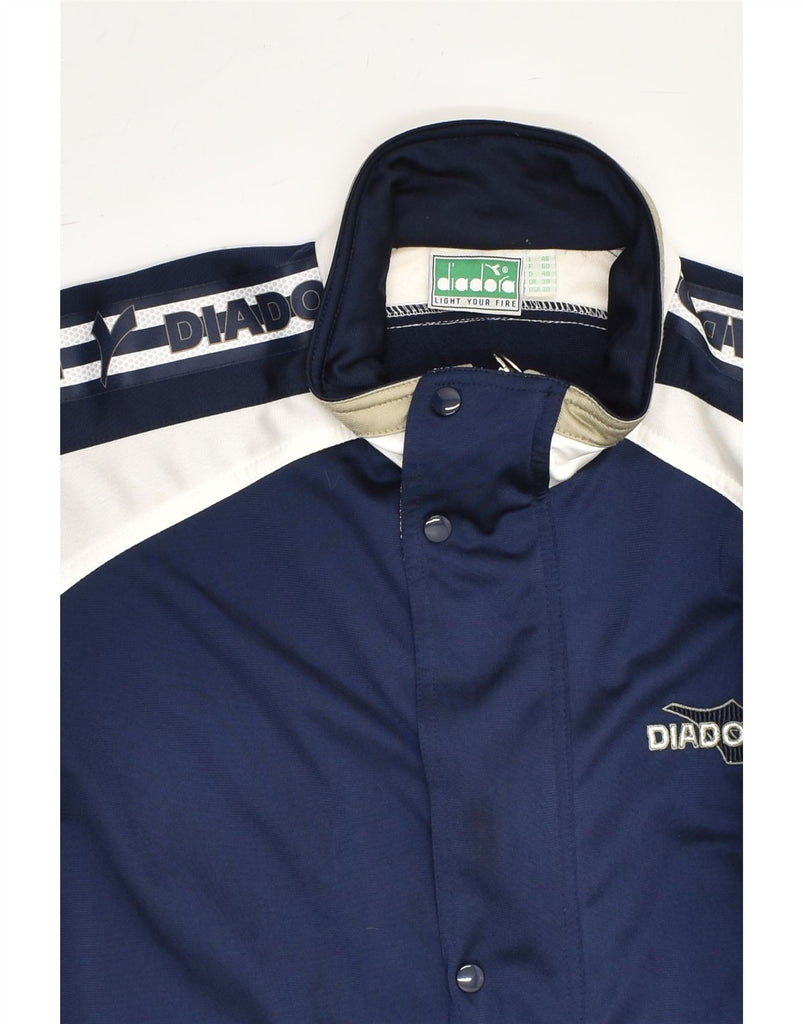 DIADORA Mens Oversized Tracksuit Top Jacket UK 38 Medium Navy Blue | Vintage Diadora | Thrift | Second-Hand Diadora | Used Clothing | Messina Hembry 