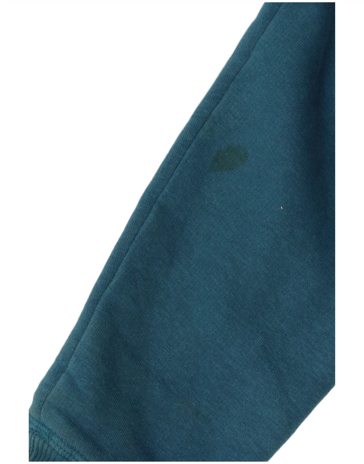 ANIMAL Womens Graphic Zip Hoodie Sweater UK 12 Medium Blue Cotton