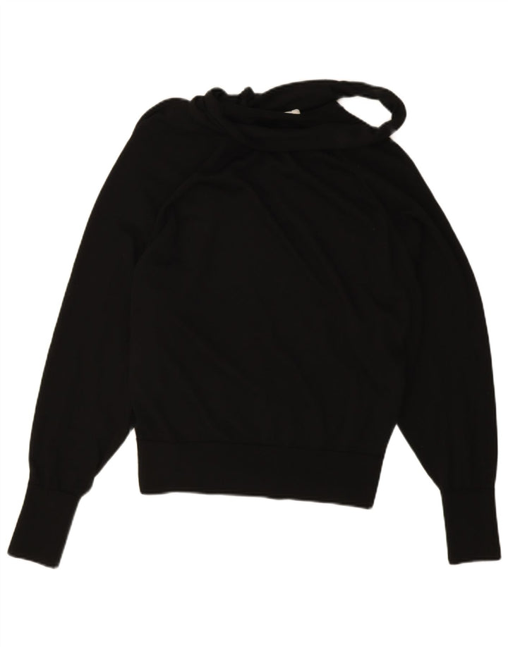 Cos Womens Oversized V-Neck Jumper Sweater UK 10 Small Black Wool