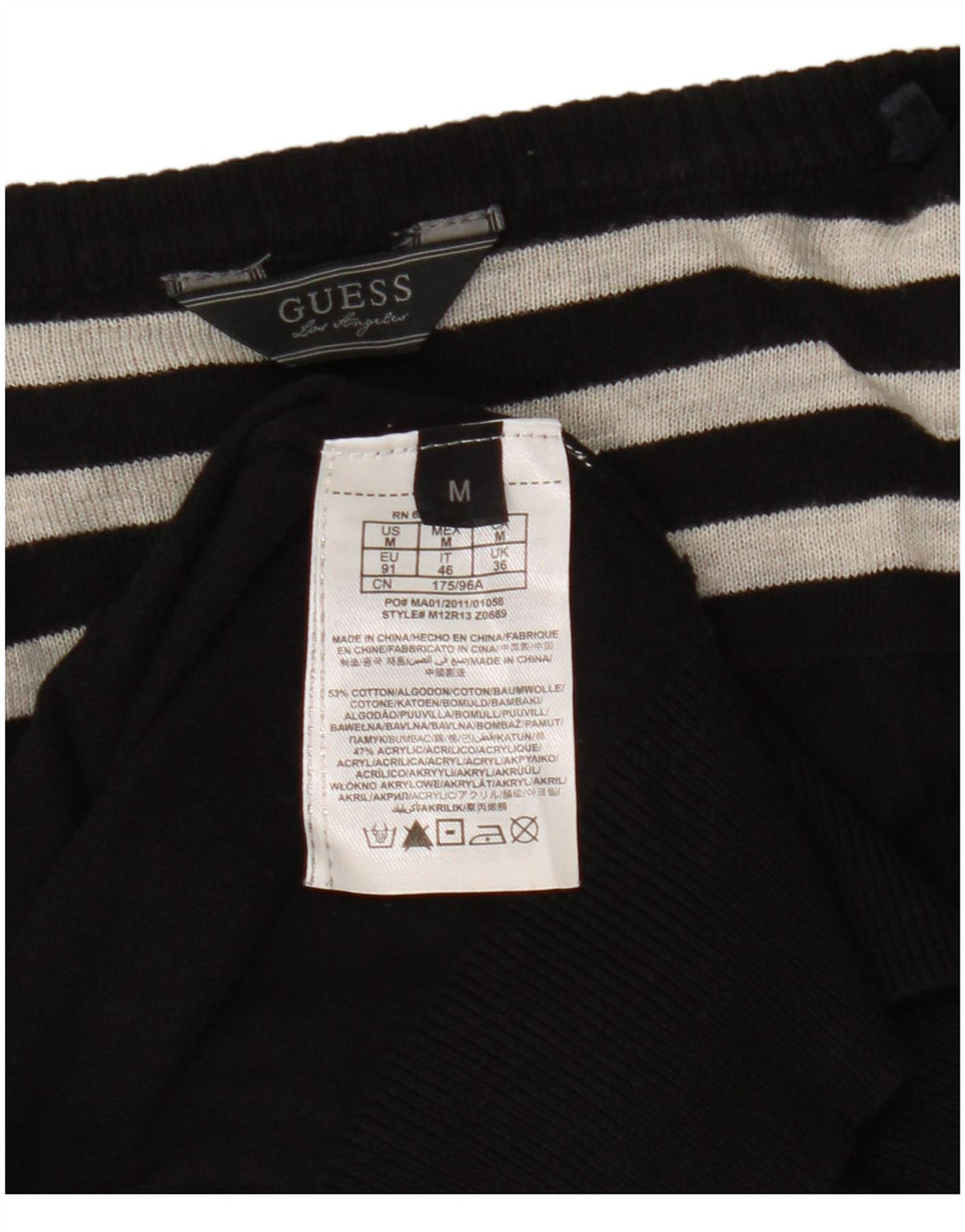 Guess Womens Loose Fit Cardigan Sweater UK 14 Medium Black Cotton