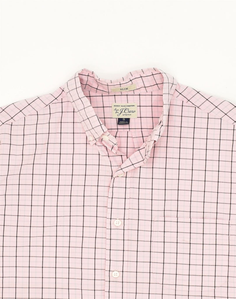 J. CREW Mens Slim Shirt Small Pink Check Cotton | Vintage J. Crew | Thrift | Second-Hand J. Crew | Used Clothing | Messina Hembry 