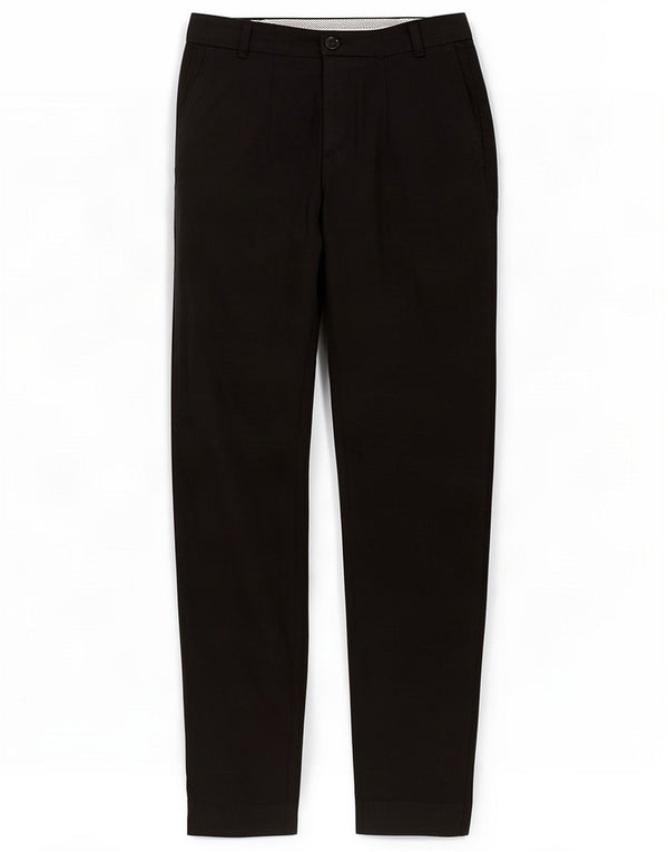 Massimo Dutti Womens Tapered Casual Trousers W24 L27 Black