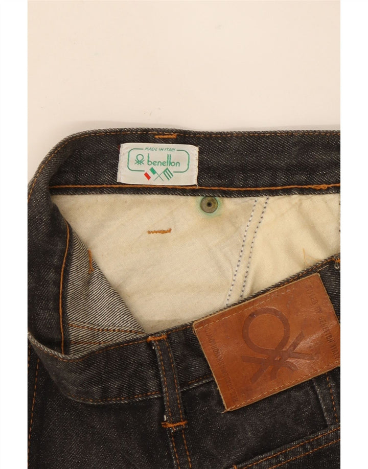 BENETTON Womens Denim Skirt W26 Small Grey Cotton Vintage Benetton and Second-Hand Benetton from Messina Hembry 