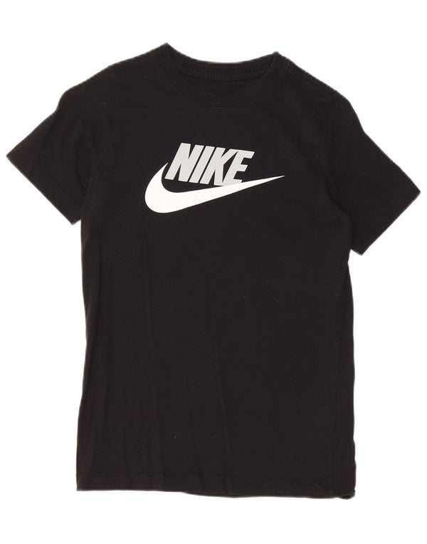 NIKE Boys Graphic T-Shirt Top 10-11 Years Medium Black Cotton