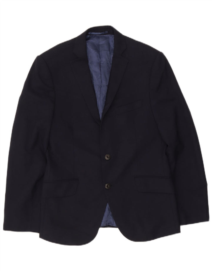 Marks & Spencer Mens 2 Button Blazer Jacket UK 38 Medium Navy Blue New Wool