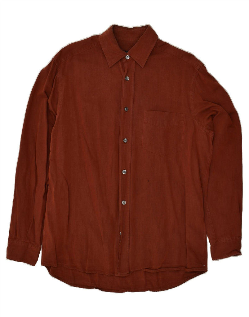 HUGO BOSS Mens Shirt Medium Brown Cotton Vintage Hugo Boss and Second-Hand Hugo Boss from Messina Hembry 