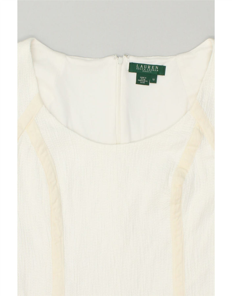 RALPH LAUREN Womens Sheath Dress US 10  Large White Cotton | Vintage Ralph Lauren | Thrift | Second-Hand Ralph Lauren | Used Clothing | Messina Hembry 