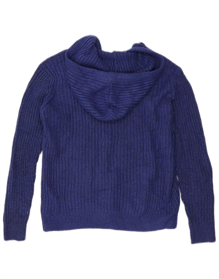 Marks & Spencer Womens Hooded Jumper Sweater UK 14 Medium Navy Blue