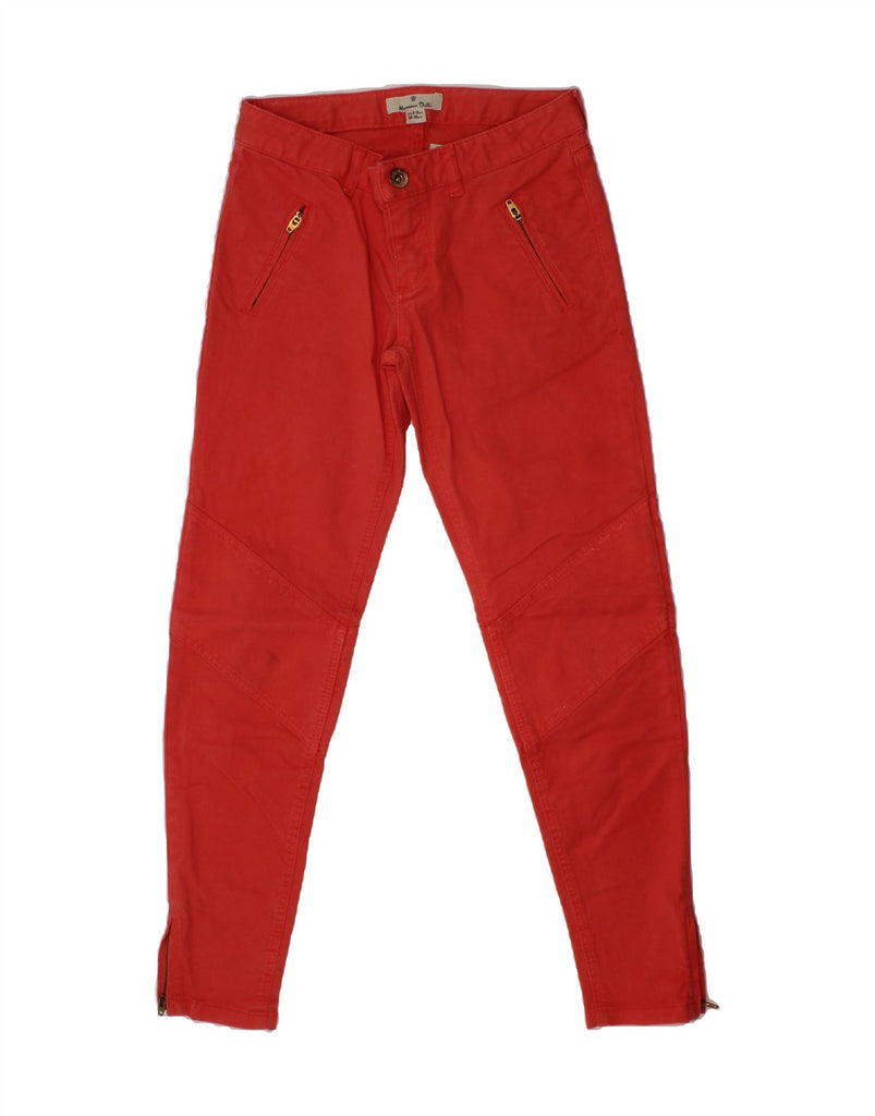 MASSIMO DUTTI Girls Slim Chino Trousers 9-10 Years W24 L24 Red Vintage Massimo Dutti and Second-Hand Massimo Dutti from Messina Hembry 