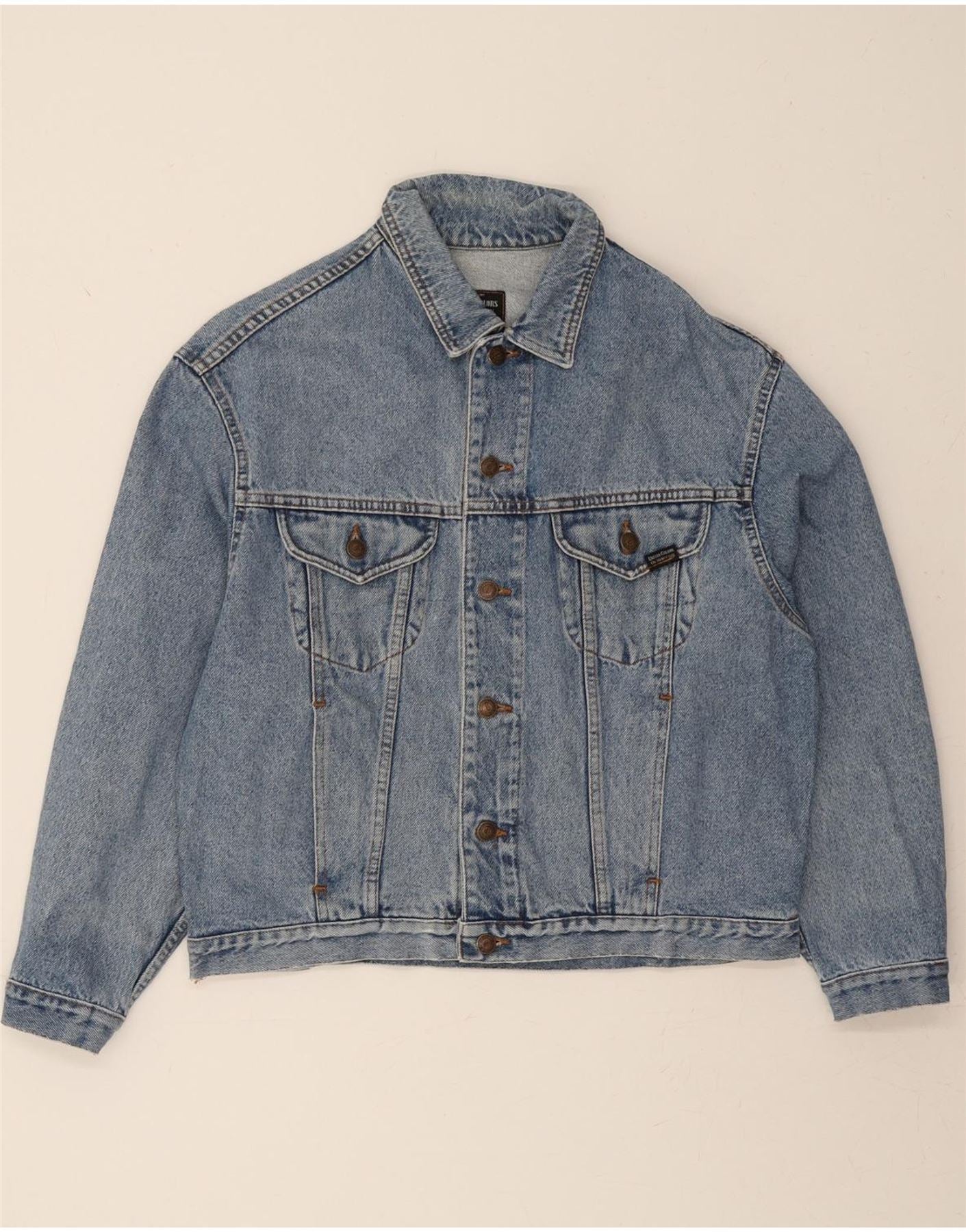 BENETTON Womens Oversized Denim Jacket IT 44 Medium Blue Cotton