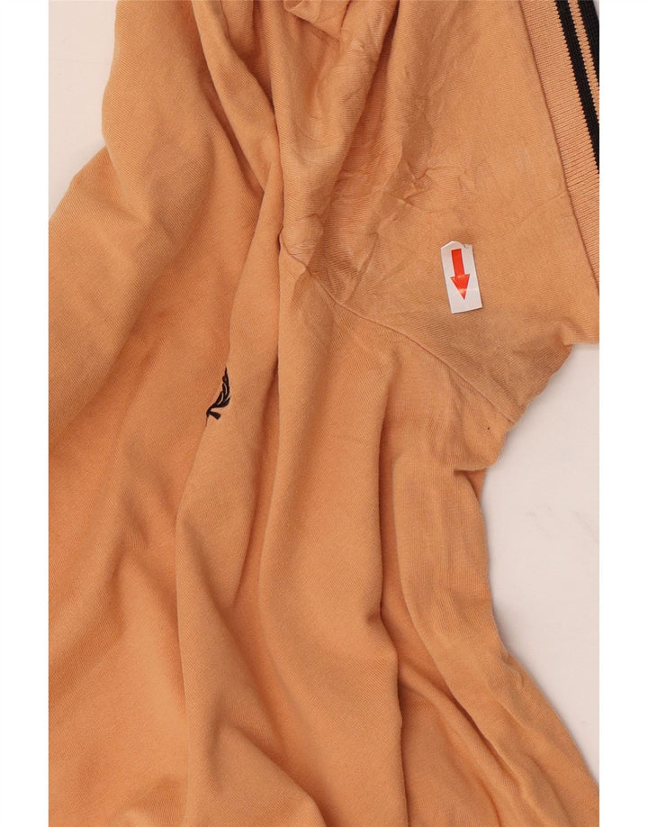 Fred Perry Mens T-Shirt Top Medium Orange Striped Cotton