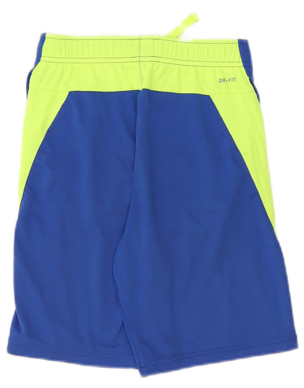 Nike Boys Dri Fit Sport Shorts 8-9 Years Small Blue Colourblock Polyester