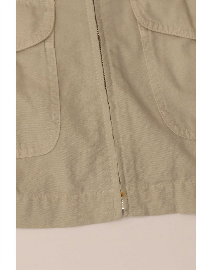 Les Copains Womens Utility Jacket IT 46 Large Beige Cotton