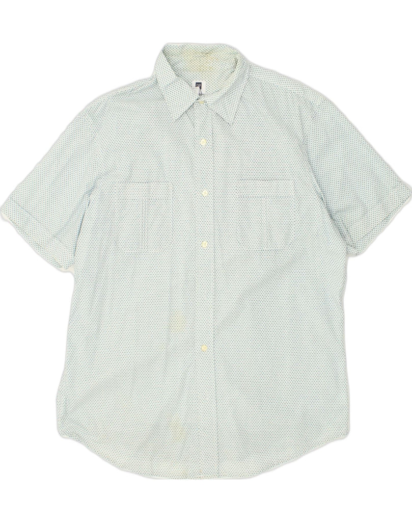 GAP Mens Short Sleeve Shirt Large Blue Spotted Cotton | Vintage Gap | Thrift | Second-Hand Gap | Used Clothing | Messina Hembry 