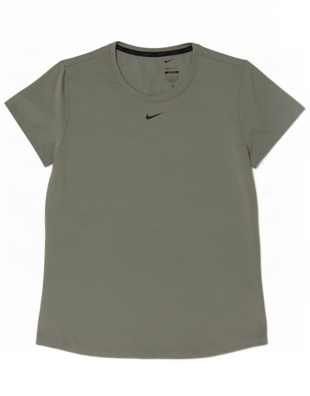 Nike Womens Dri Fit Slim T-Shirt Top UK 16 Large Green Polyester