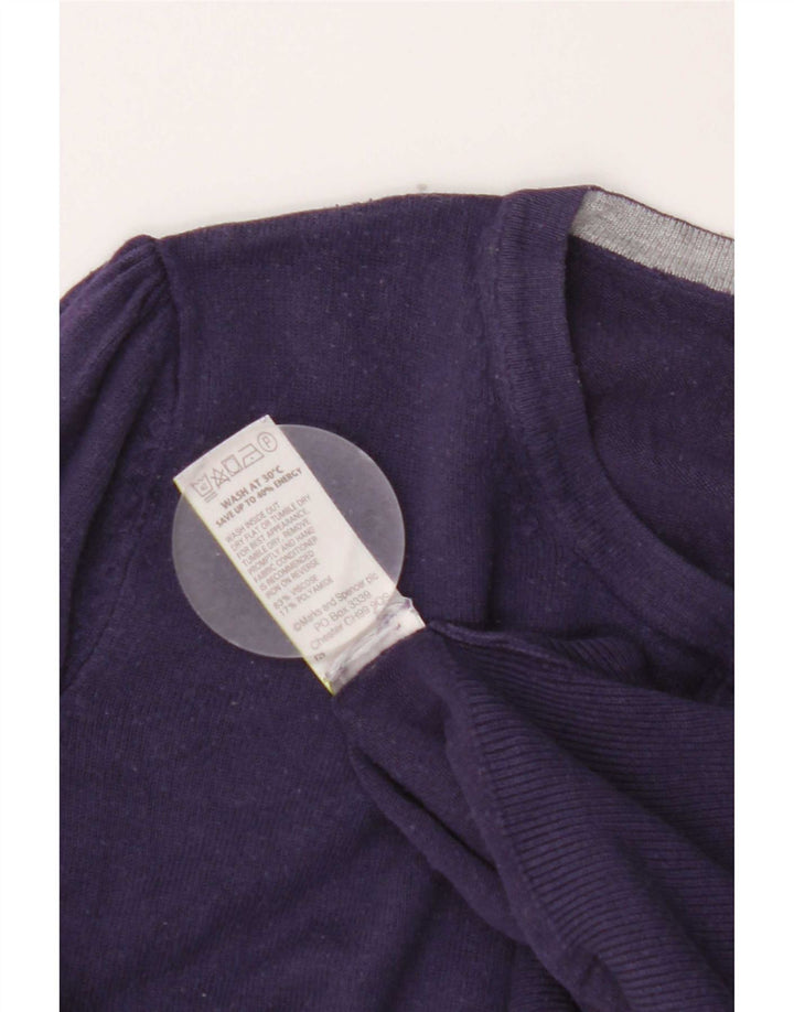 Marks & Spencer Womens Cardigan Sweater UK 12 Medium Purple Viscose