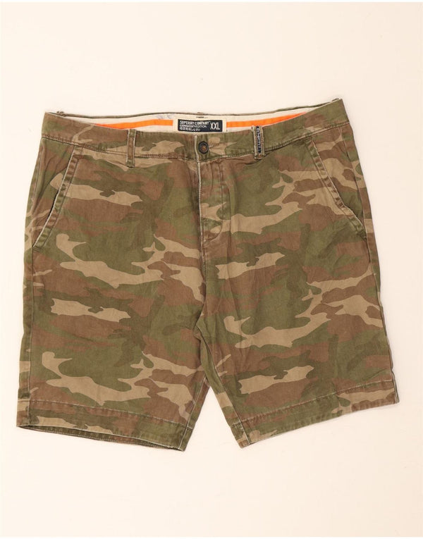 Superdry Mens Chino Shorts 2XL W42  Khaki Camouflage Cotton