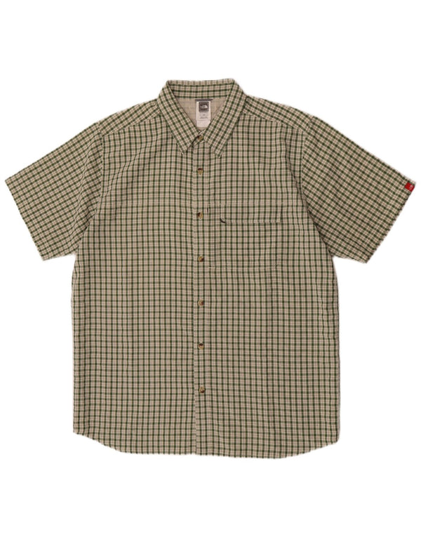 The North Face Mens Short Sleeve Shirt Large Green Check Modal
