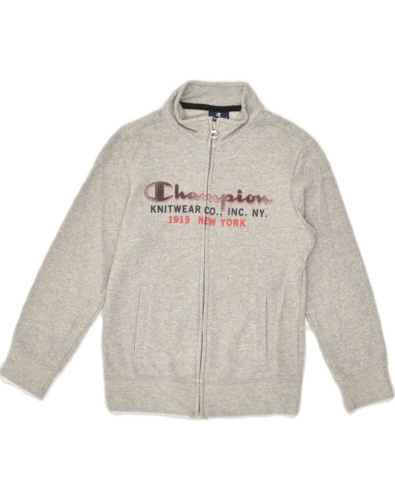 CHAMPION Boys Graphic Tracksuit Top Jacket 7-8 Years Small  Grey Cotton | Vintage Champion | Thrift | Second-Hand Champion | Used Clothing | Messina Hembry 