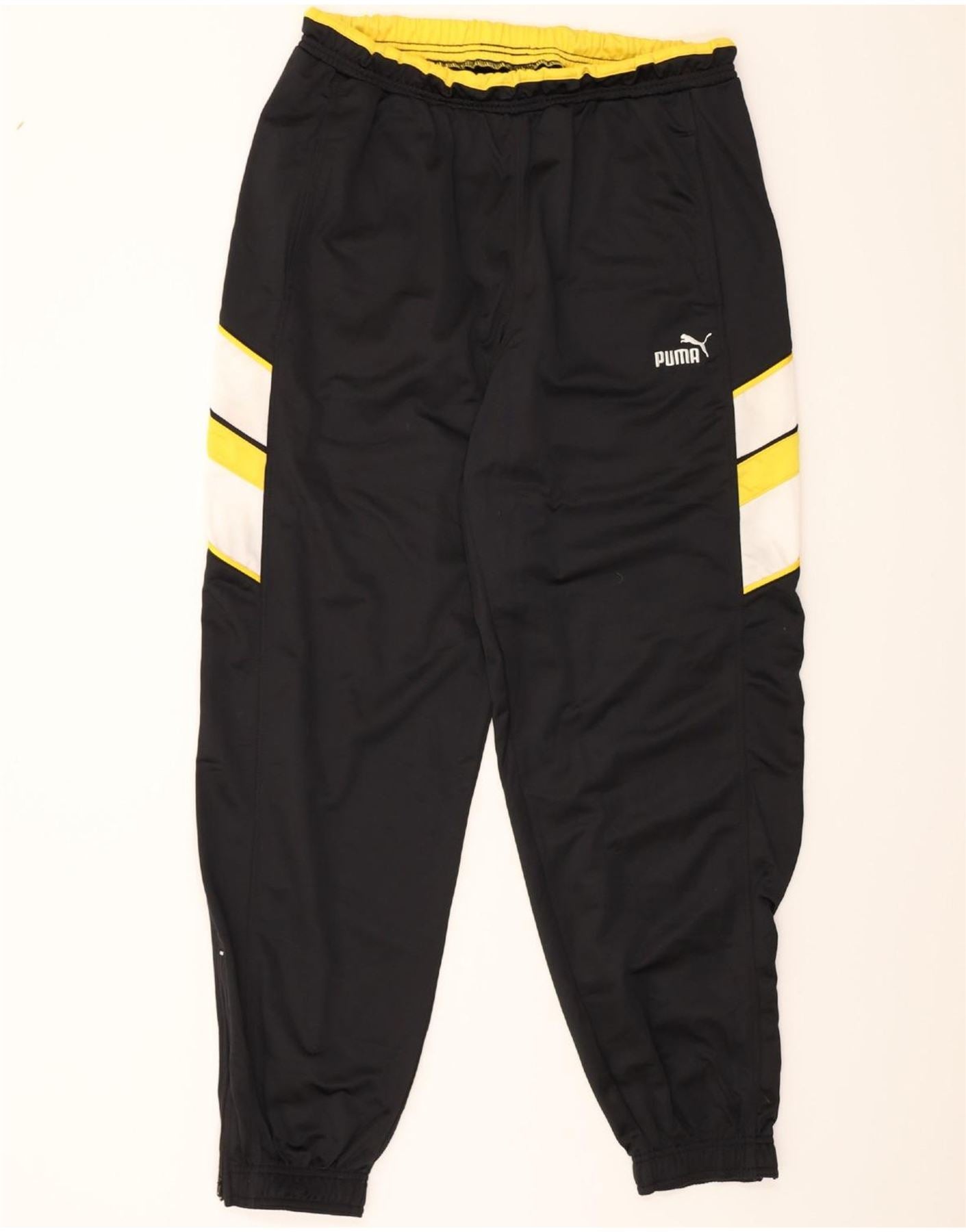 PUMA Mens Tracksuit Trousers Joggers XL Black Colourblock Polyester