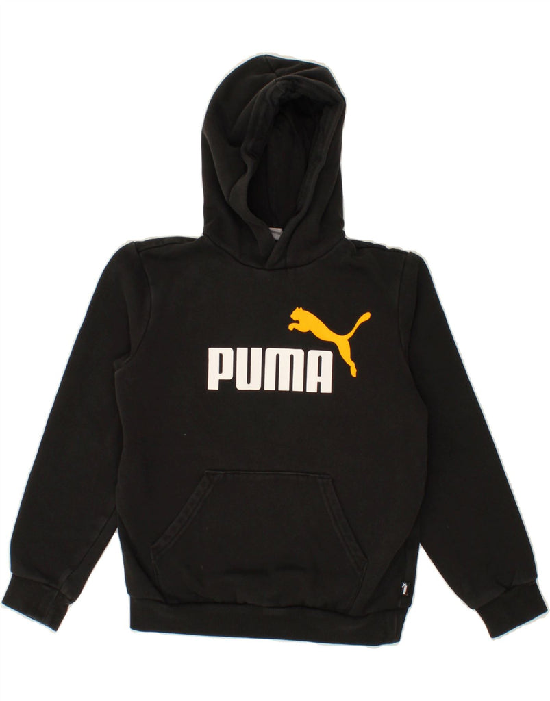 PUMA Boys Graphic Hoodie Jumper 11-12 Years Black Cotton | Vintage Puma | Thrift | Second-Hand Puma | Used Clothing | Messina Hembry 