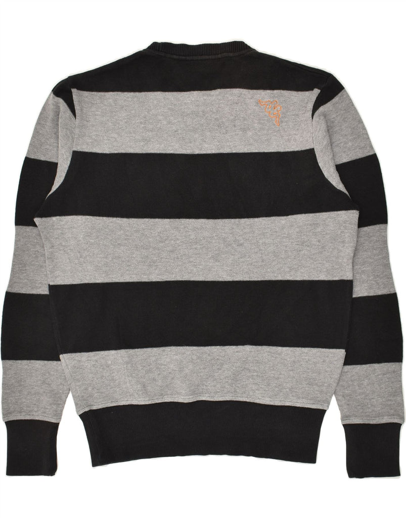 KAPPA Mens Crew Neck Jumper Sweater Medium Grey Colourblock Cotton | Vintage Kappa | Thrift | Second-Hand Kappa | Used Clothing | Messina Hembry 