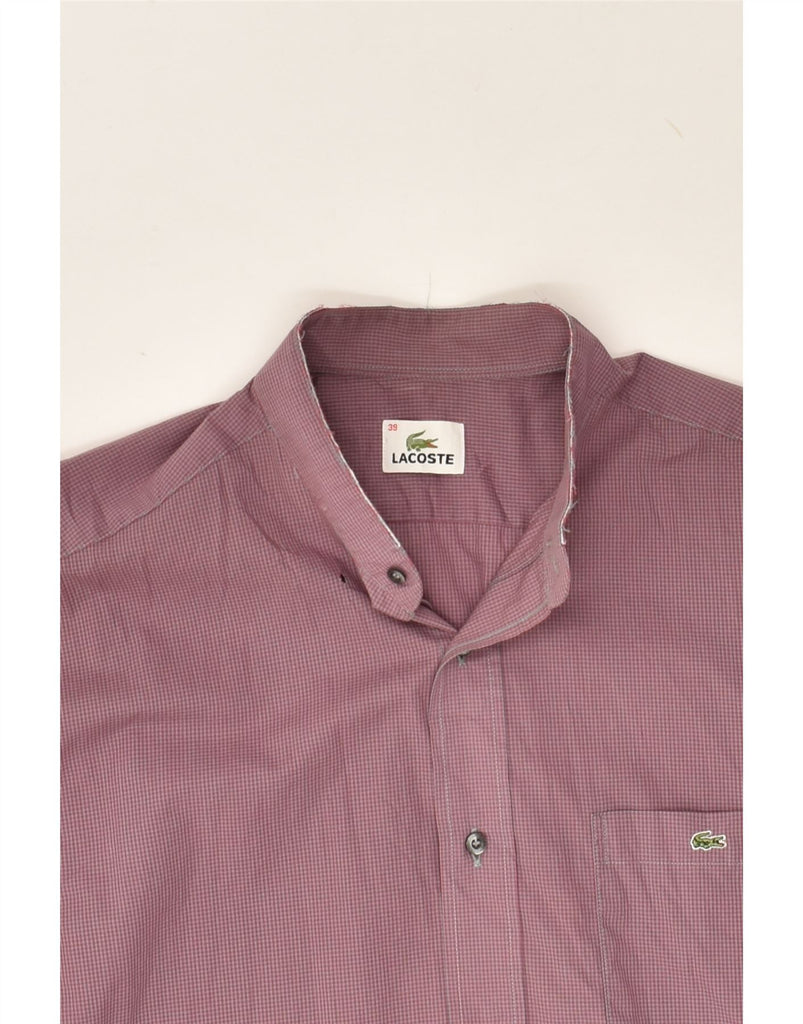 LACOSTE Mens Shirt Size 38 Medium Pink Gingham Cotton | Vintage Lacoste | Thrift | Second-Hand Lacoste | Used Clothing | Messina Hembry 