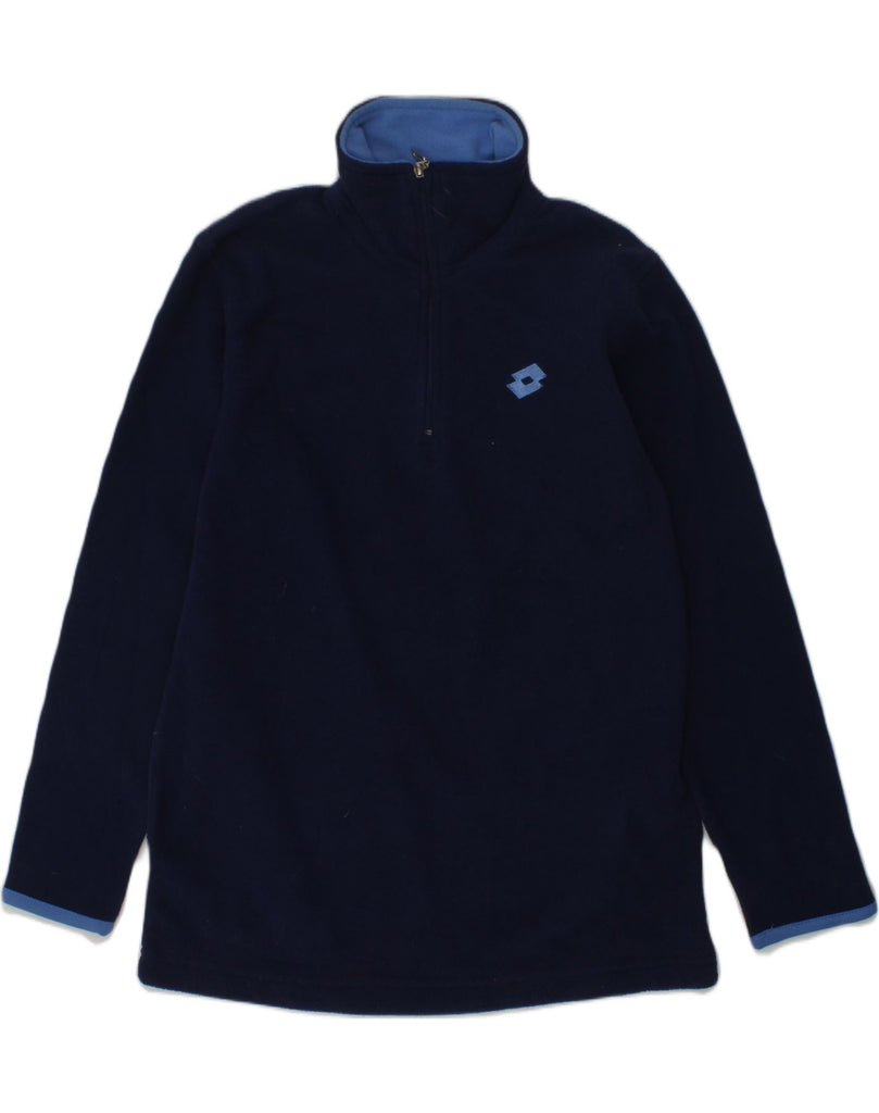 LOTTO Boys Zip Neck Fleece Jumper 7-8 Years Navy Blue Polyester | Vintage Lotto | Thrift | Second-Hand Lotto | Used Clothing | Messina Hembry 