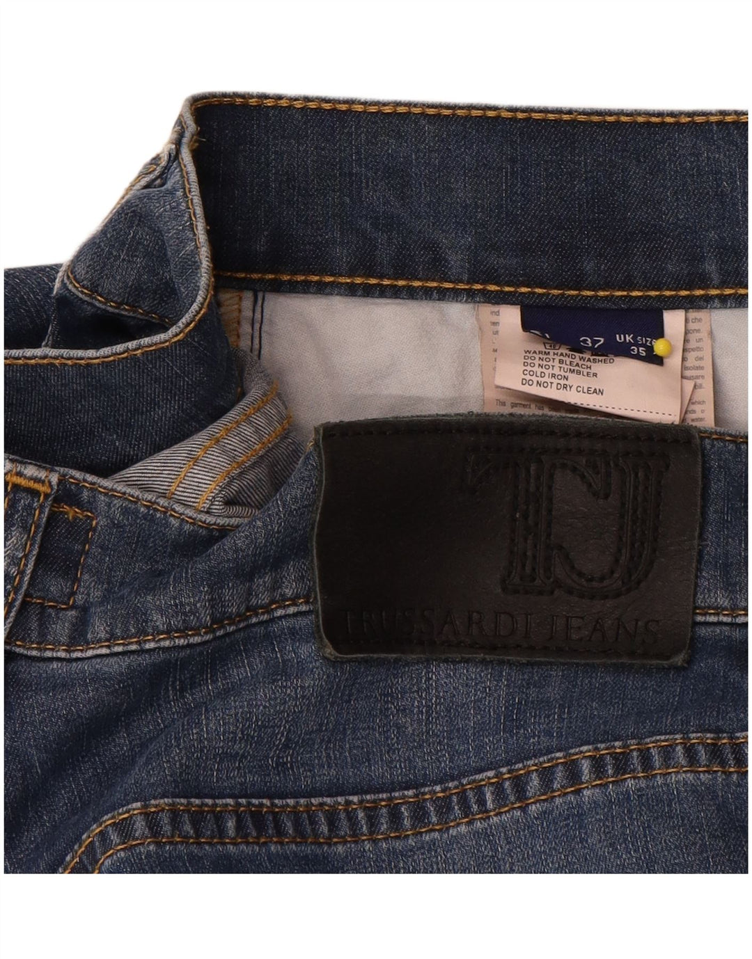 Trussardi Womens Straight Jeans W35 L32 Blue Cotton