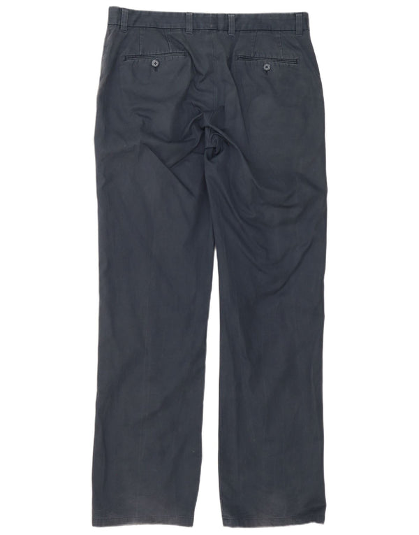 Dkny Mens Soho Relaxed Fit Chino Trousers W32 L34 Navy Blue Cotton