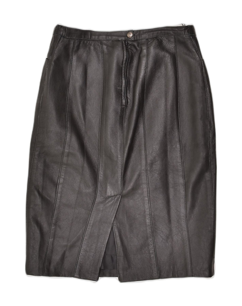 VINTAGE Womens Leather Skirt W30 Medium Black | Vintage Vintage | Thrift | Second-Hand Vintage | Used Clothing | Messina Hembry 