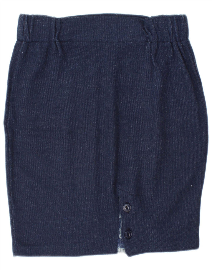 Atos Lombardini Womens Mini Pencil Skirt Medium W28 Navy Blue Acrylic