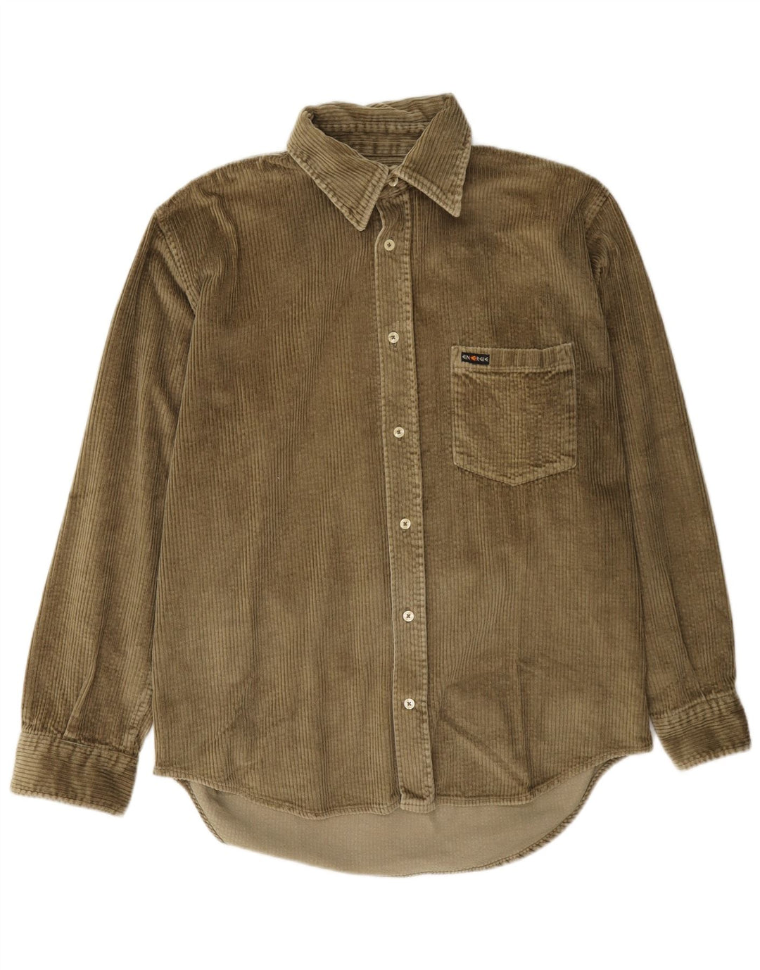Energie Mens Corduroy Shirt Large Khaki Cotton