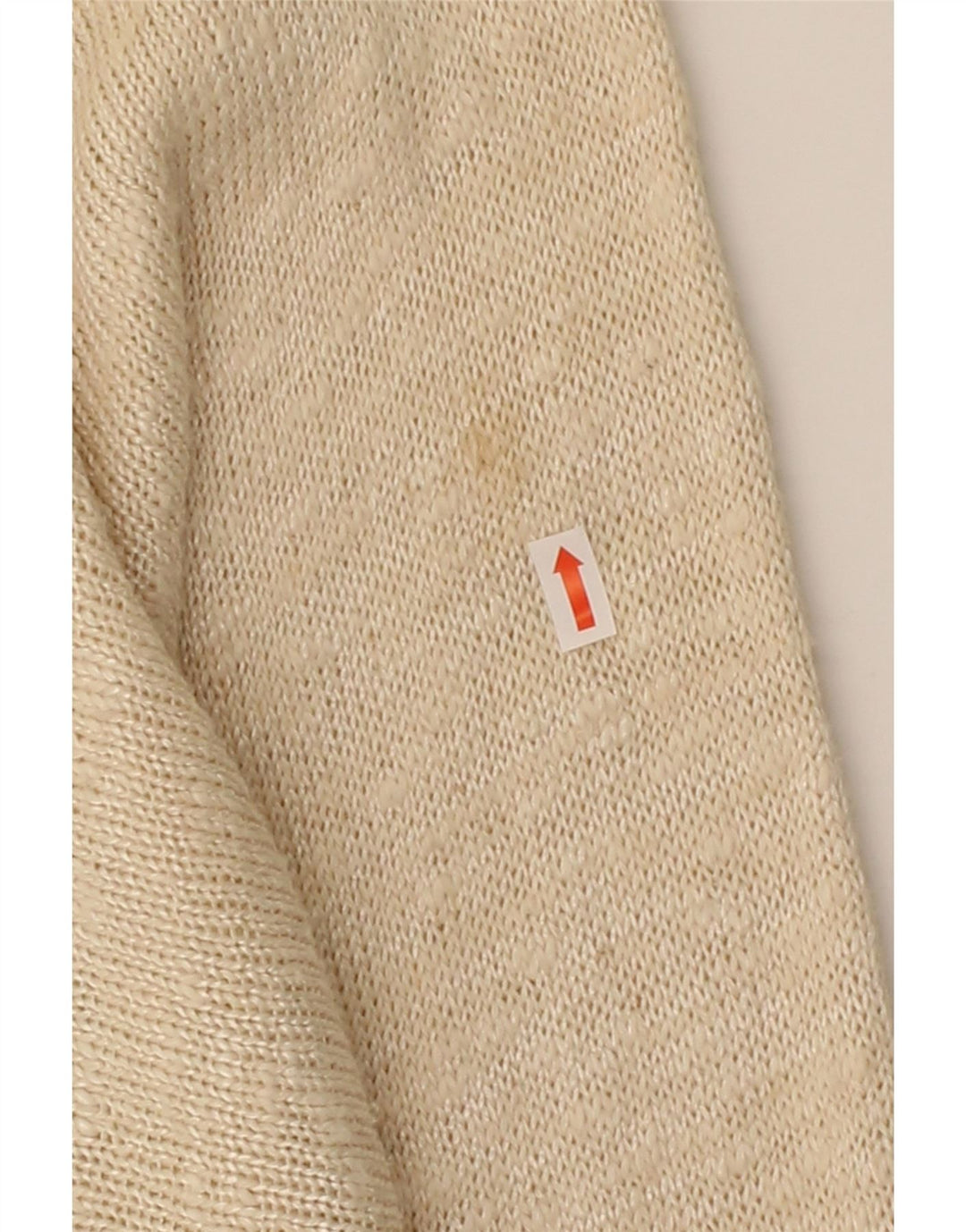 MADELEINE Womens Graphic Boat Neck Jumper Sweater EU 40/42 Medium Beige Vintage Madeleine and Second-Hand Madeleine from Messina Hembry 