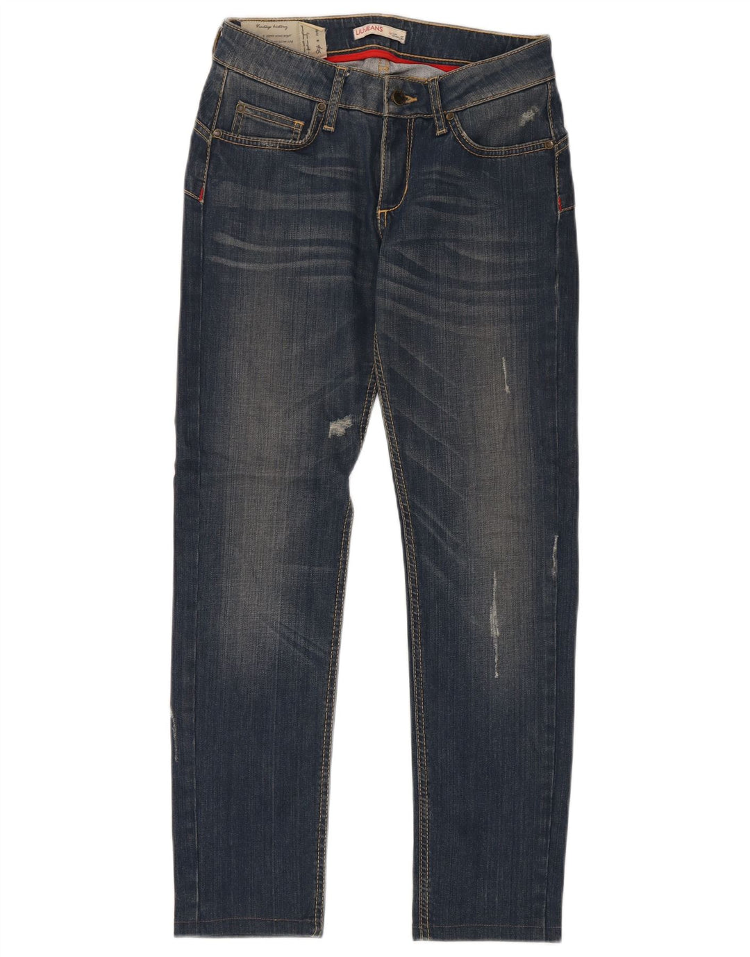 LIU JO Womens Straight Jeans W27 L29 Navy Blue Cotton