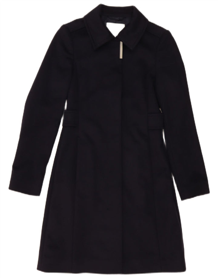 Hugo Boss Womens Overcoat US 4 Small Navy Blue Wool