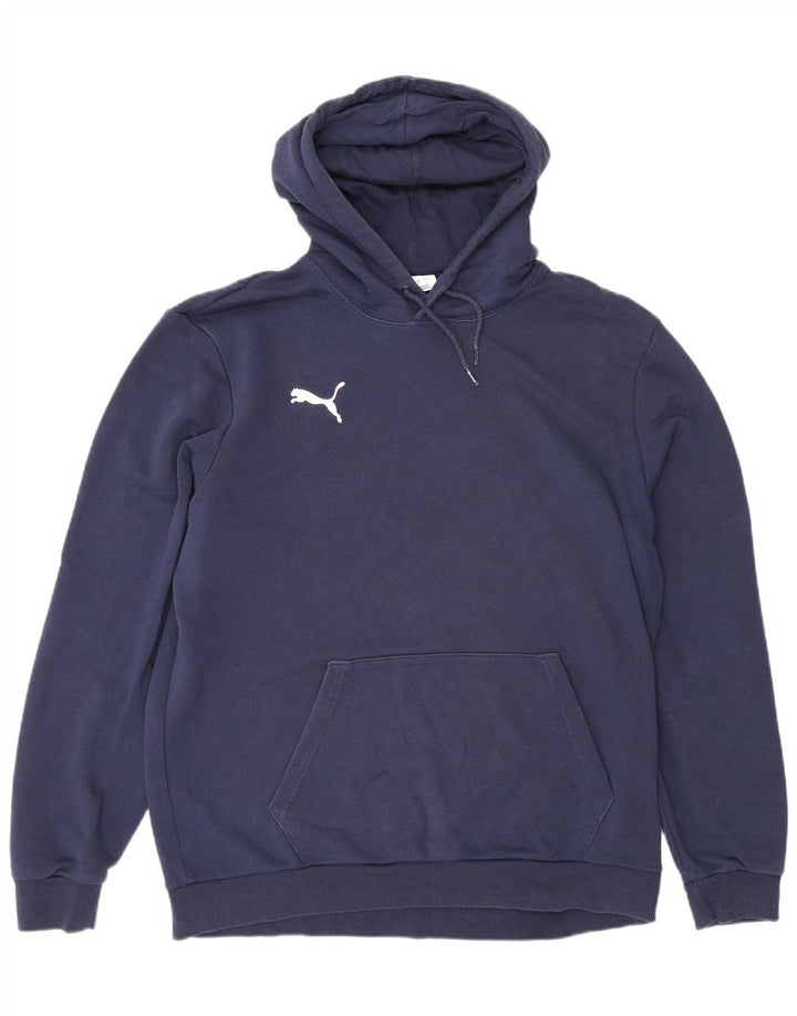 Puma Mens Hoodie Jumper Large Navy Blue Cotton