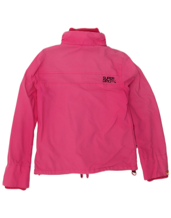 Superdry Womens Graphic Rain Jacket UK 14 Large Pink Nylon